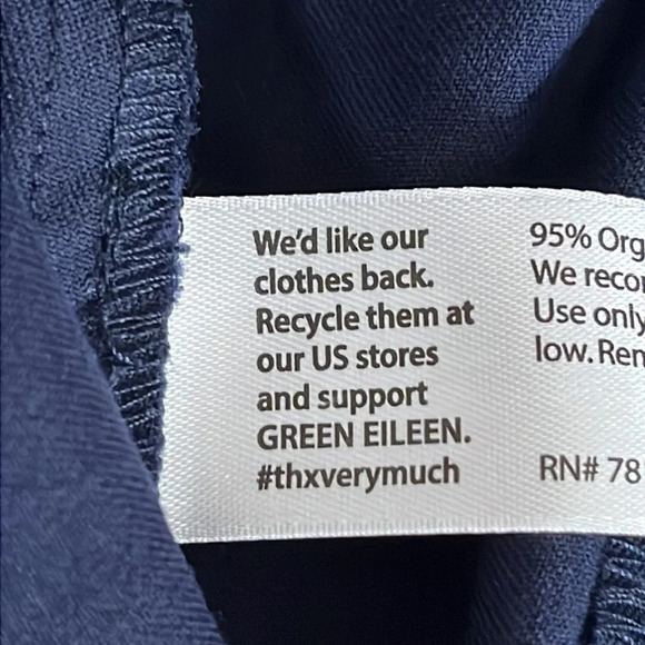 Eileen Fisher Organic Cotton Side Zip Trousers in Navy - Size Medium - Picture 6 of 8